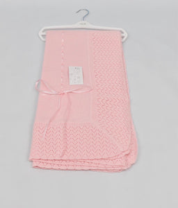 Spanish Knitted Baby Blanket - Pink