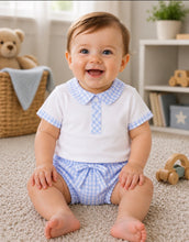 Load image into Gallery viewer, Pastels &amp; Co Ralph  Going Gingham T-Shirt &amp; Short Set - Blue 🩵