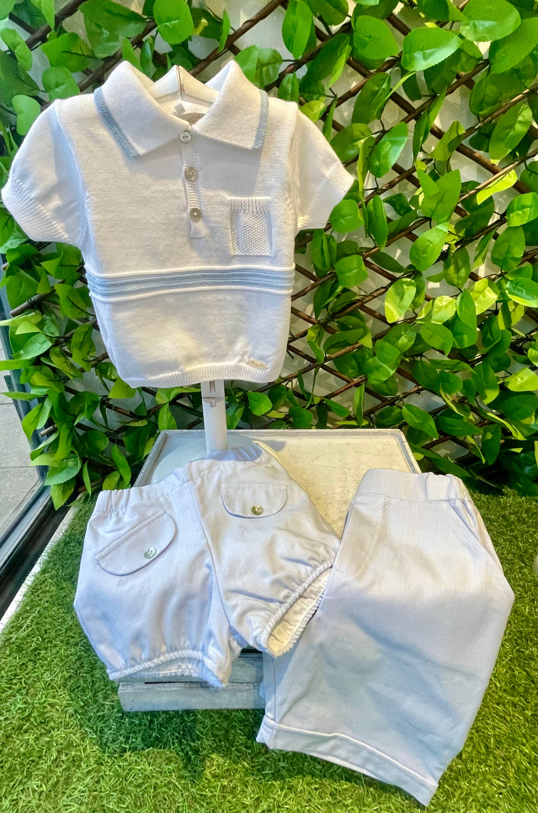 Rigola Boys Sky Blue Cotton & Linen Short