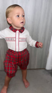 Pretty Originals Boys Smocked Tartan Set