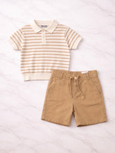 Load image into Gallery viewer, Mayoral Boys Knitted Polo Short Set - Camel