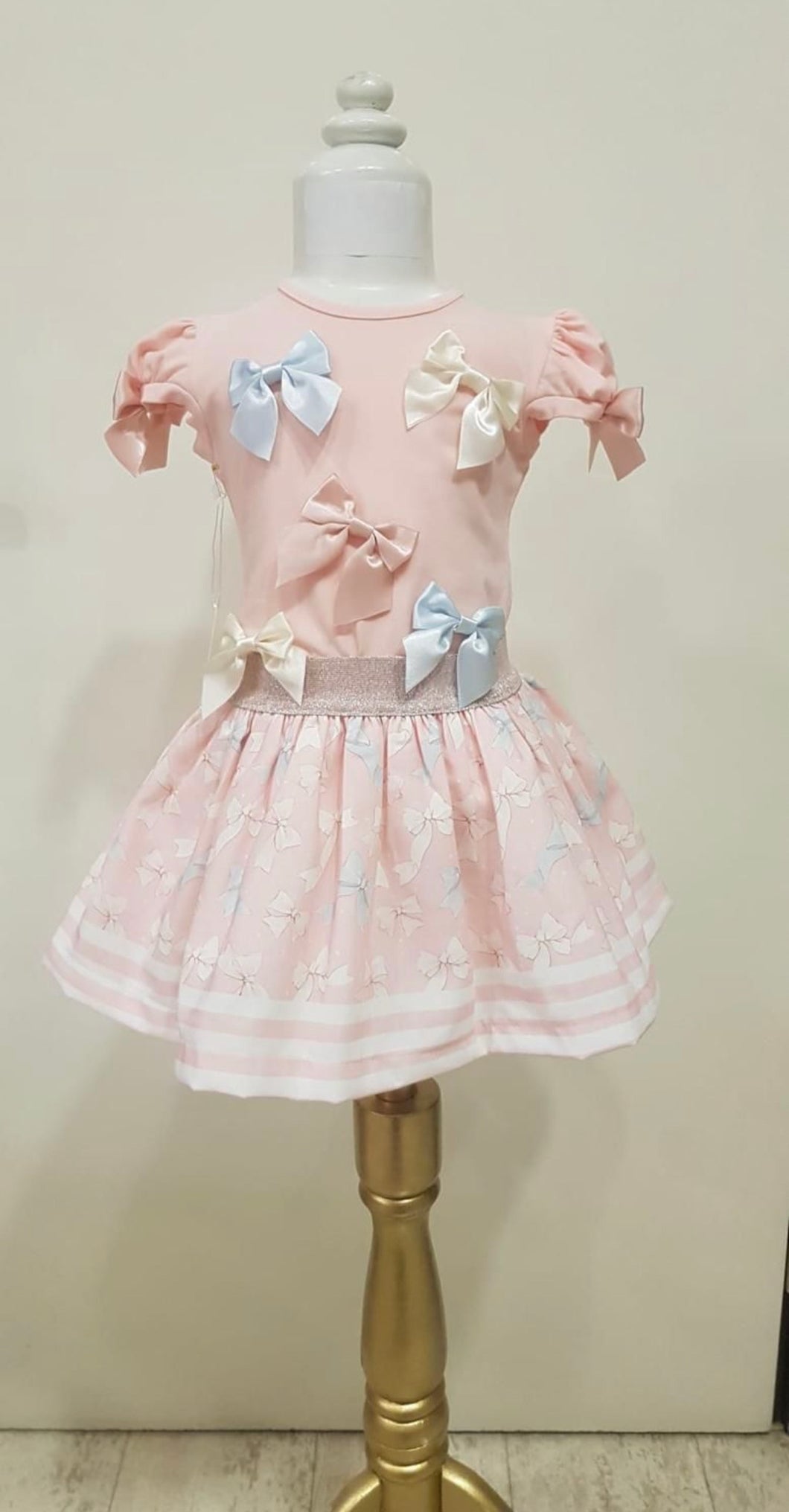Neon Girls Bow Skirt - Peach
