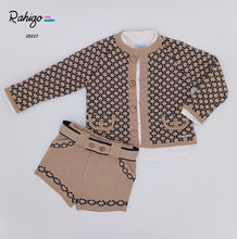 Load image into Gallery viewer, Pre-Order Rahigo Boys 3 Piece Short Set - Camel &amp; Navy
