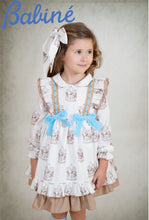 Load image into Gallery viewer, Babine Girls Double Bow Carousel Dress - Blue