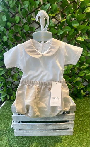 Rapife Boys Beige & Cream Jam Pant Set