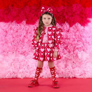 A DEE
Love Story Lyla Heart Print Skirt Set - Peony Pink