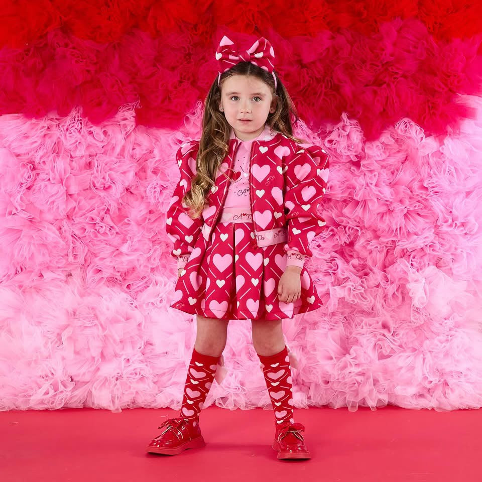 A DEE
Love Story Lyla Heart Print Skirt Set - Peony Pink