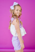 Load image into Gallery viewer, Babine Girls Gingham Short Set - Lilac 💜
