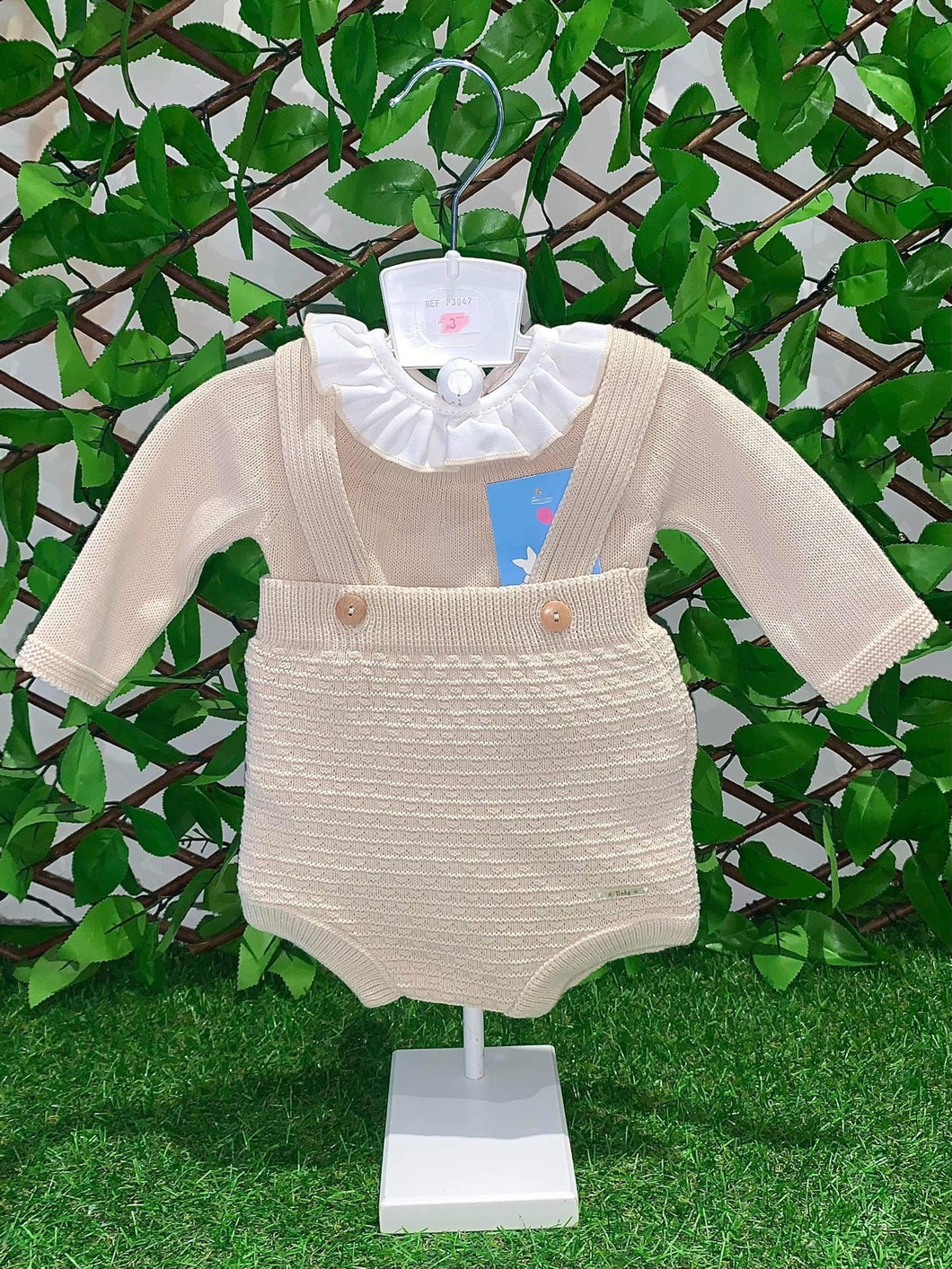 Baby Girls Knitted Hbar Set - Camel