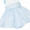WEE ME BABY GIRL PALE BLUE DRESS SHOULDER BOW WITH PANTS