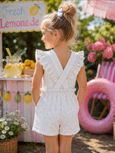 Load image into Gallery viewer, Rapife Summer Girls Floral Ruffle Straps Playsuit - Sky Blue