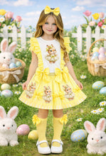 Load image into Gallery viewer, Giorgio Bambini Girls Bunny Skirt Set with Hair Piece - Yellow 💛