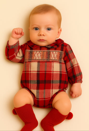 Deolinda Boys Tartan Romper