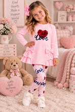 Load image into Gallery viewer, Giorgio Bambini Girls Love Leggings -Pink