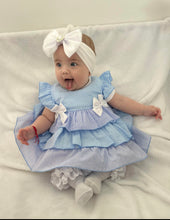 Load image into Gallery viewer, Baby Girl Rock-a- Bye Double Dress Nickers &amp; Headband -Blue