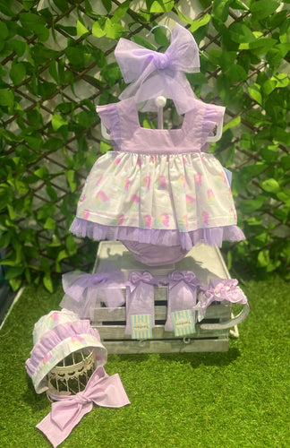 Babine Candy Floss Dress & Nickers (Bonnet Sold Separately)