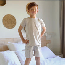Load image into Gallery viewer, Rapife Boys 2 Piece Striped Short Set - Camel