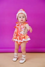 Load image into Gallery viewer, Babine Baby Girls Coral &amp; Orange Abstract Jam Pant Set (Bonnet sold separate )
