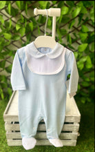 Load image into Gallery viewer, Baby Boys 2 Tone Baby Grow Baby Blue &amp; White