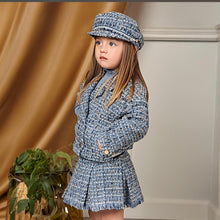 Load image into Gallery viewer, Abel &amp; Lula Girls Tweed Jacket &amp; Skirt Set - Sky Blue