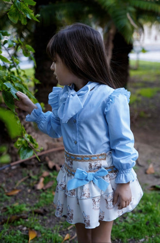 Babine Girls Carousel Skirt Set - Blue