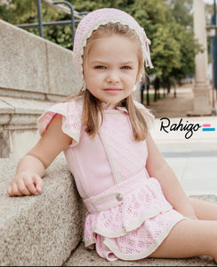 Rahigo Girls Romper - Pink & Cream