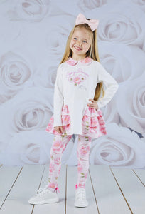 A Dee Arlo Peony Dreams Legging Set - Snow White