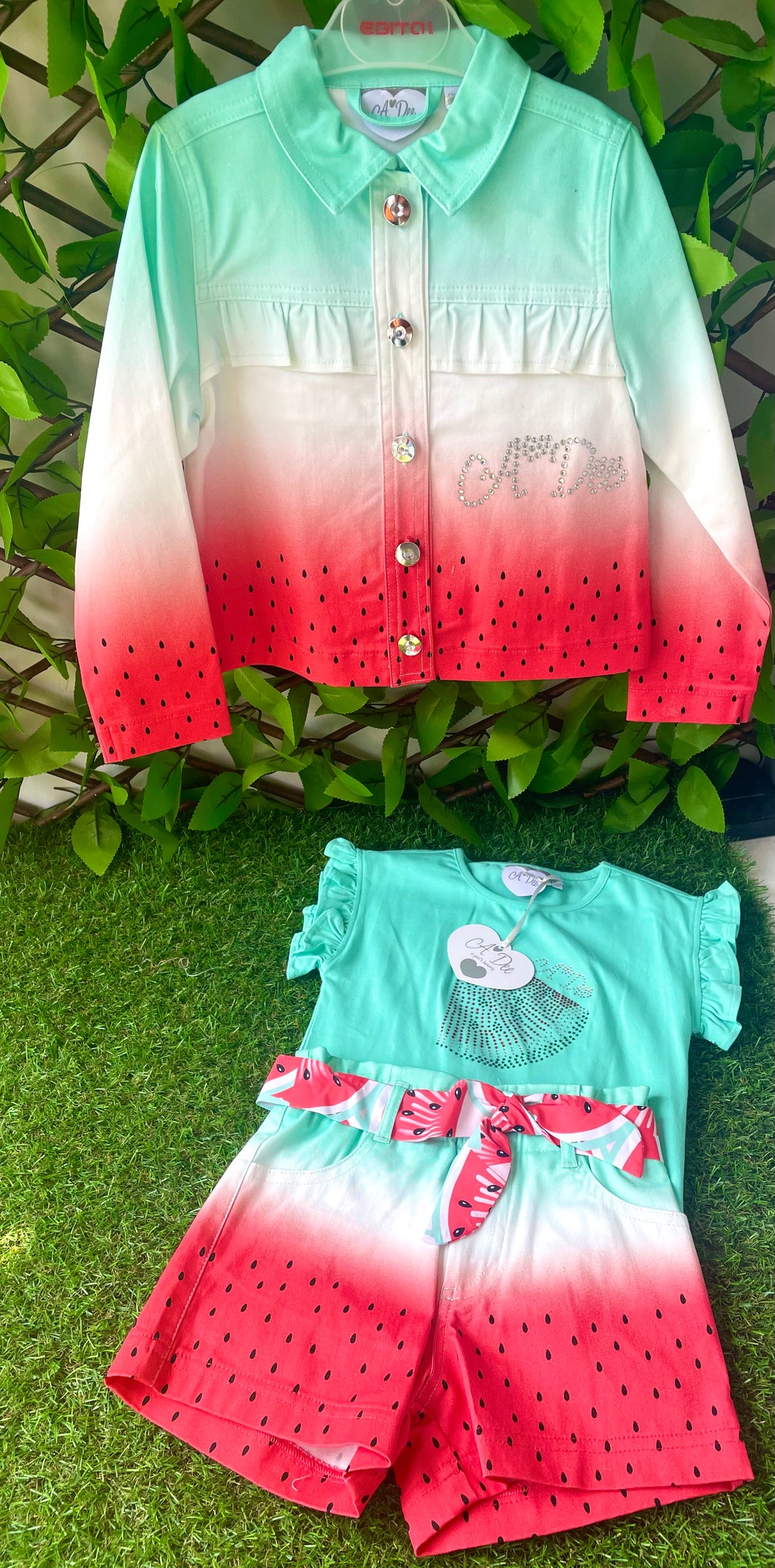 A Dee Watermelon Edna Ombré Short Set