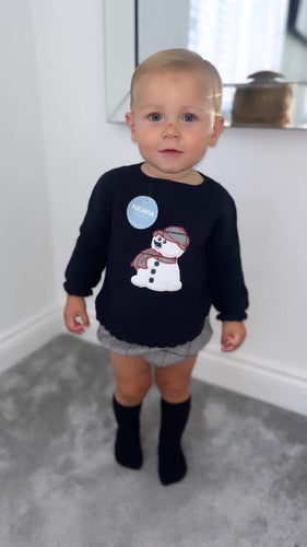 Juliana Boys Snowman 2 Piece Set - Navy