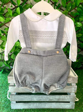 Load image into Gallery viewer, Boys Smocked Hbar Set -Grey