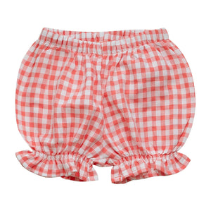 Little A Halo Coral Checked Bloomer Set