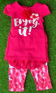 Girls Jetcate Leggings Set - Fuscia Pink