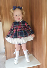 Load image into Gallery viewer, Babine Baby Girls Navy Tartan (Bonnet Not Included)