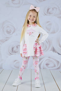 A Dee Arlo Peony Dreams Legging Set - Snow White