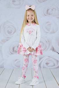 A Dee Arlo Peony Dreams Legging Set - Snow White