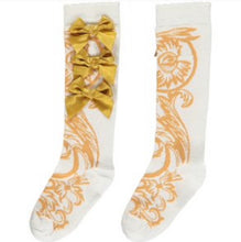 Load image into Gallery viewer, A Dee Bianca Baroque Love Knee High - Snow White  Socks