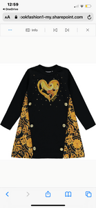 A Dee Binky Baroque Love Panel Dress - Black