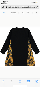 A Dee Binky Baroque Love Panel Dress - Black