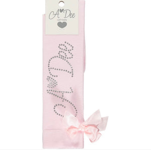 A Dee Annabella Peony Dreams Diamanté Logo Knee High Socks