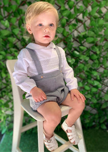 Boys Smocked Hbar Set -Grey