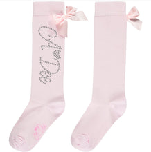 Load image into Gallery viewer, A Dee Annabella Peony Dreams Diamanté Logo Knee High Socks