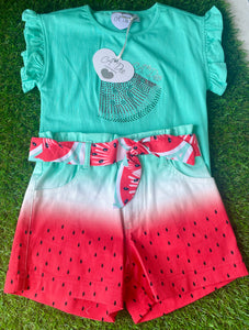 A Dee Watermelon Edna Ombré Short Set