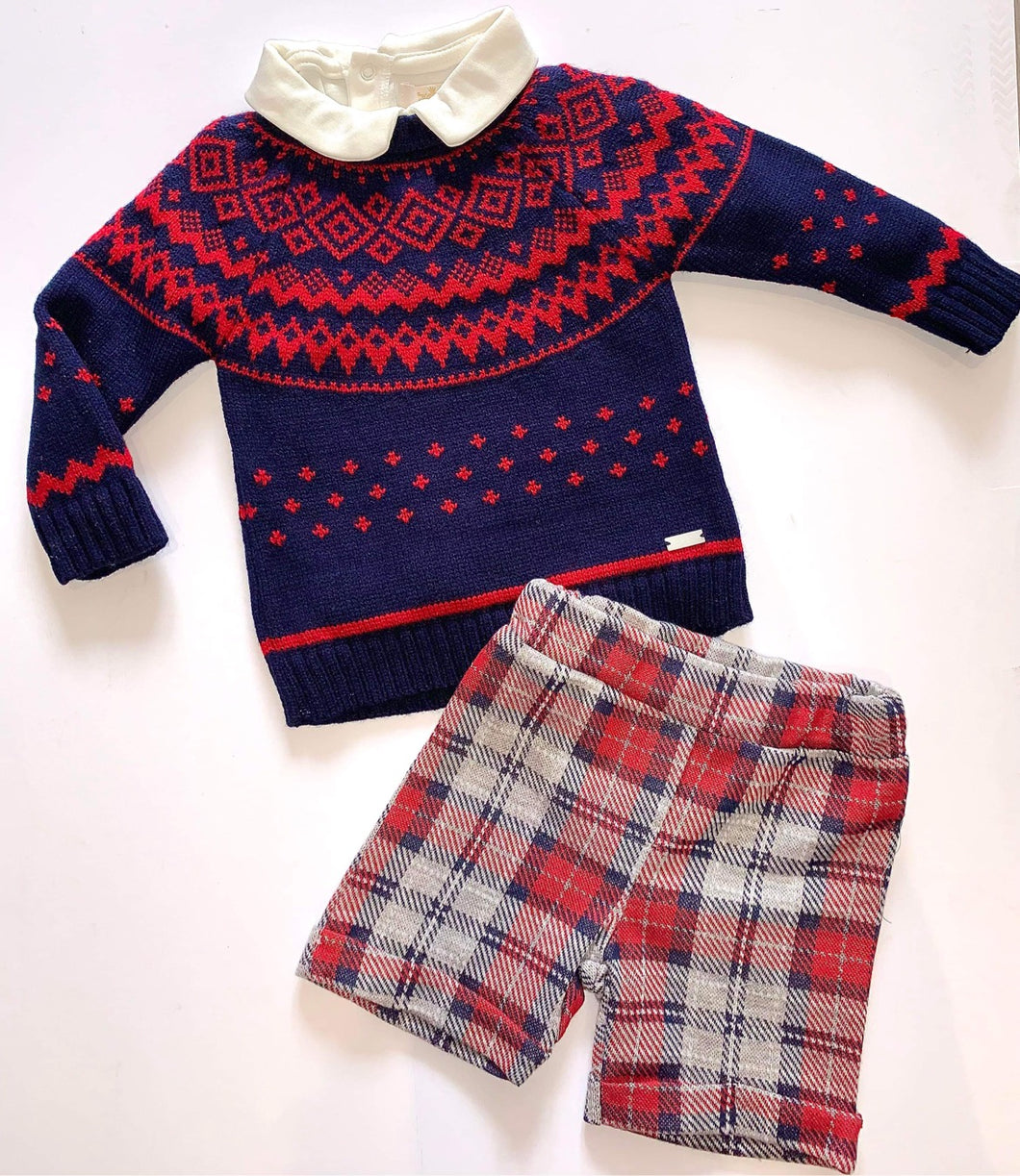 Caramelo Boys 3 Piece Fairisle Short Short