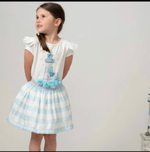 Load image into Gallery viewer, Caramelo Kids Girls Diamanté Light House Striped Skirt Set - Blue