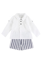 Load image into Gallery viewer, Boys Deolinda &quot;Cooper&quot; Shirt &amp; Navy Striped Shorts