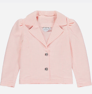 A Dee Aria Peony Dreams Houndstooth Blazer - Pale Pink