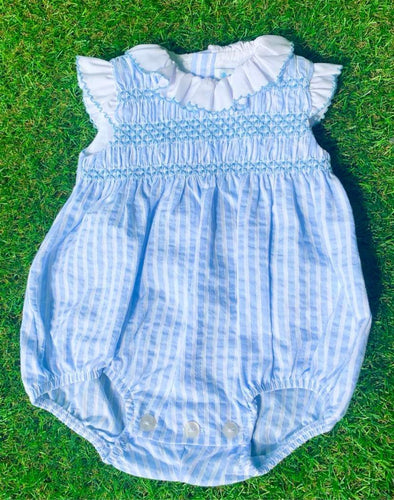 Sardon Smocked Romper - Blue