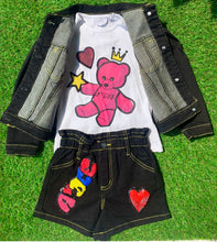 Load image into Gallery viewer, A Dee Street Art Leanne Teddy T-Shirt &amp; Lyla Denim Shorts