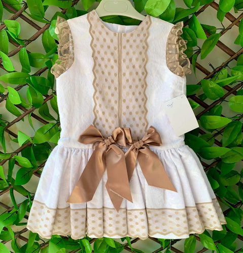 DUERME SAFILLA White & Camel Dress