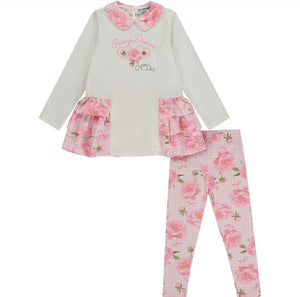 A Dee Arlo Peony Dreams Legging Set - Snow White